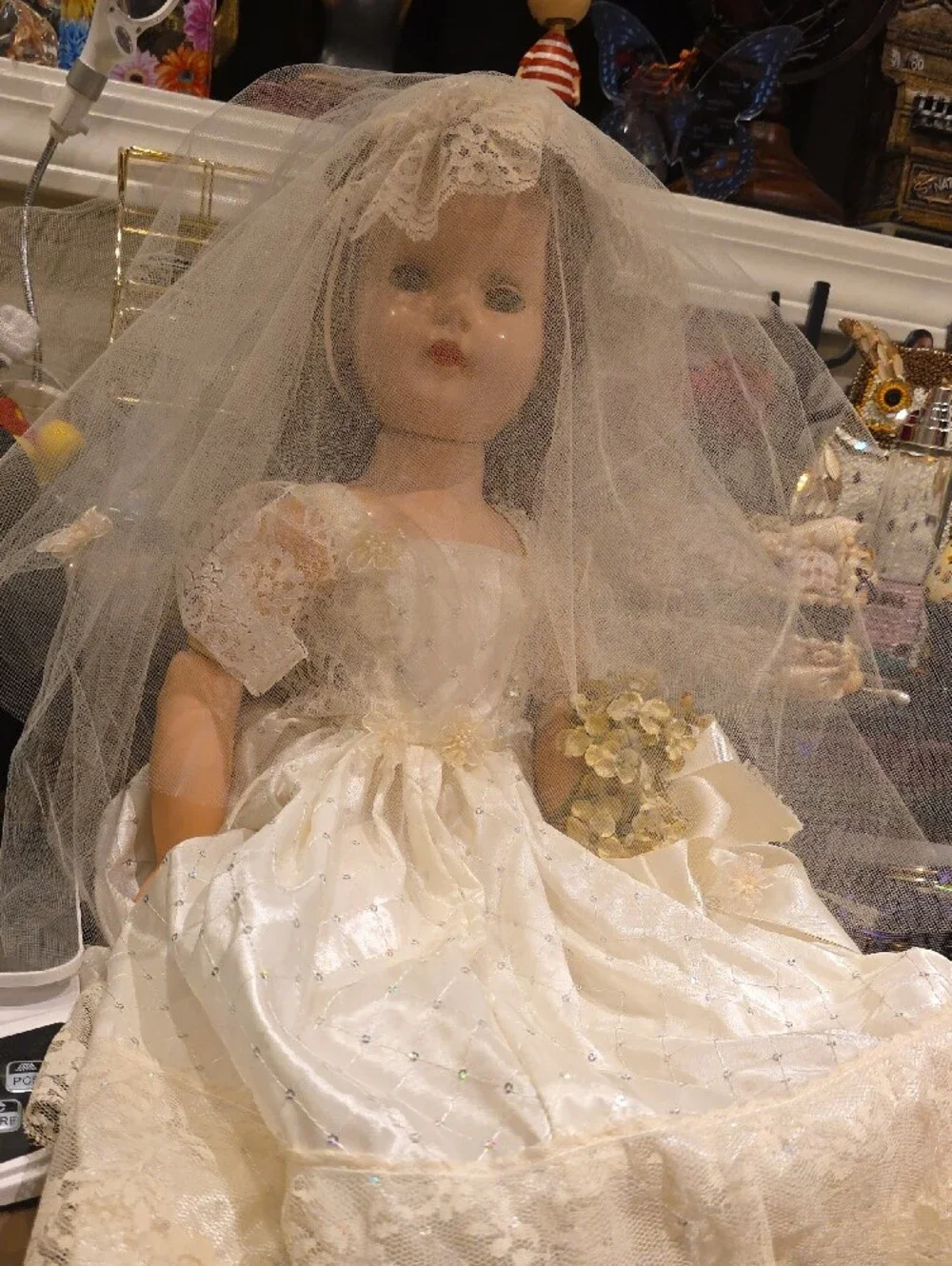 Classic Ivory Bride Doll in Lace Gown